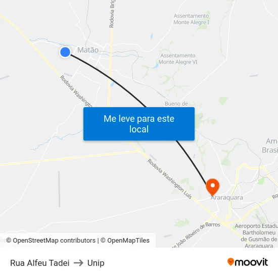 Rua Alfeu Tadei to Unip map