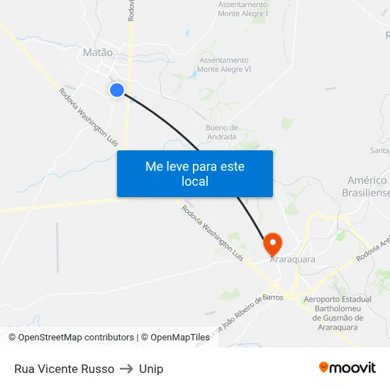 Rua Vicente Russo to Unip map