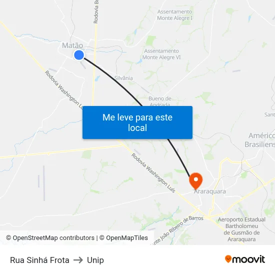 Rua Sinhá Frota to Unip map