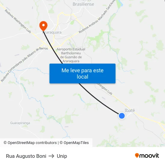 Rua Augusto Boni to Unip map