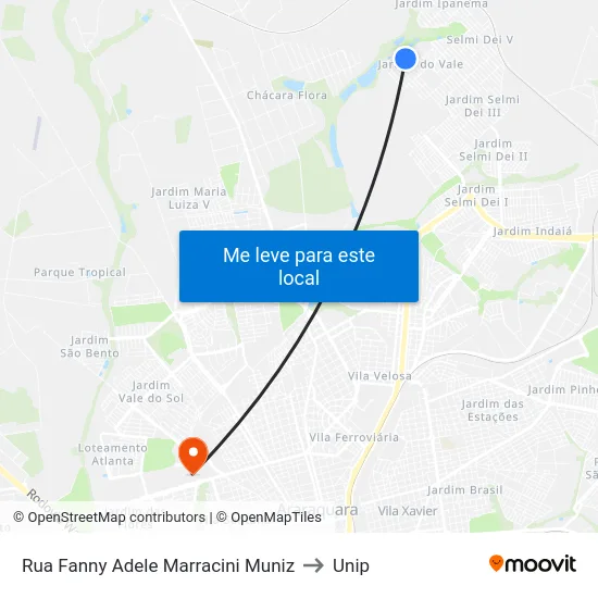 Rua Fanny Adele Marracini Muniz to Unip map