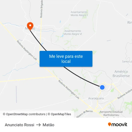 Anunciato Rossi to Matão map