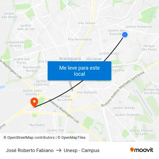 José Roberto Fabiano to Unesp - Campus map