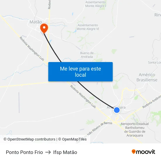 Ponto Ponto Frio to Ifsp Matão map