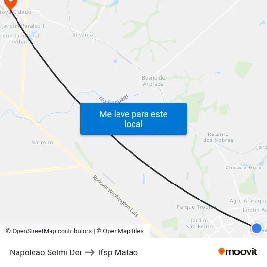 Napoleão Selmi Dei to Ifsp Matão map