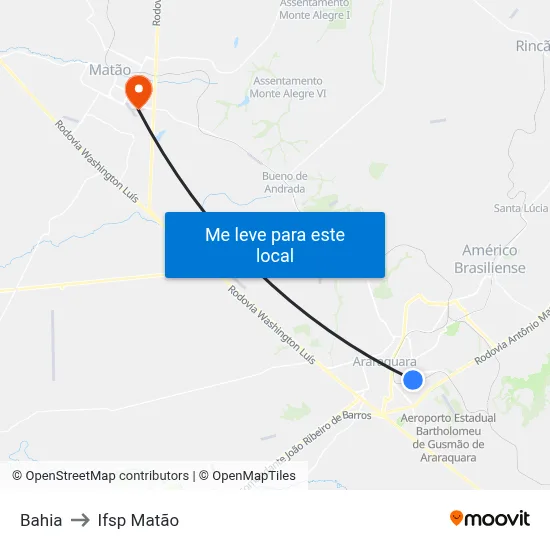Bahia to Ifsp Matão map