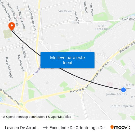 Lavineo De Arruda Falcão to Faculdade De Odontologia De Araraquara map