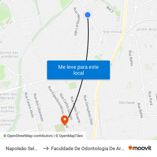 Napoleão Selmi Dei to Faculdade De Odontologia De Araraquara map