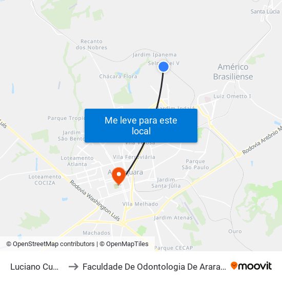 Luciano Cumpri to Faculdade De Odontologia De Araraquara map