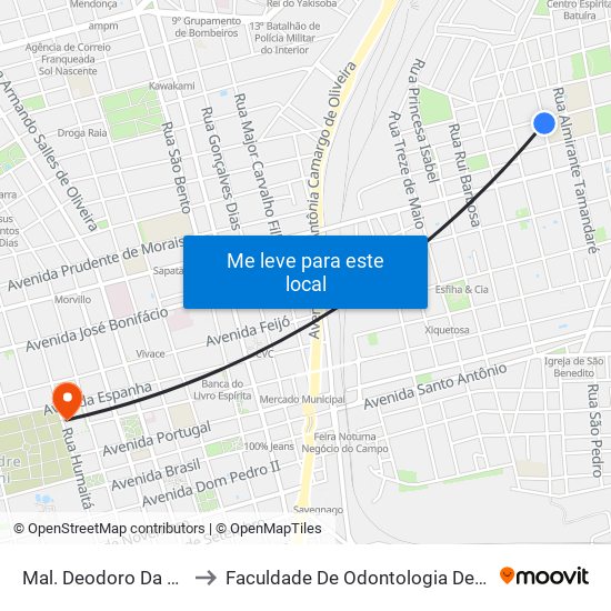 Mal. Deodoro Da Fonseca to Faculdade De Odontologia De Araraquara map