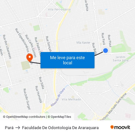 Pará to Faculdade De Odontologia De Araraquara map