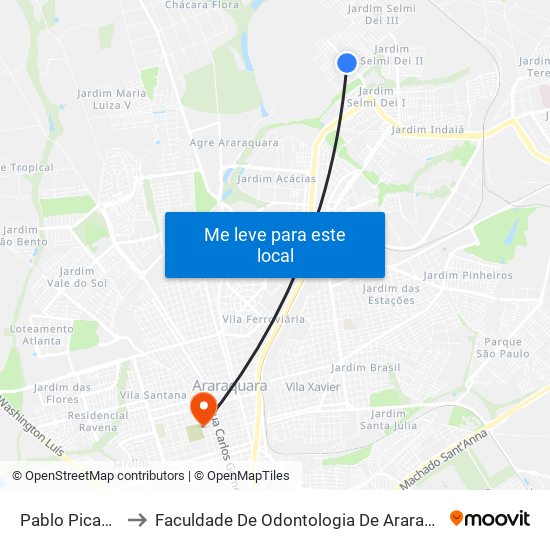 Pablo Picasso to Faculdade De Odontologia De Araraquara map