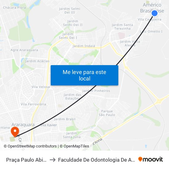 Praça Paulo Abi Jaudi to Faculdade De Odontologia De Araraquara map