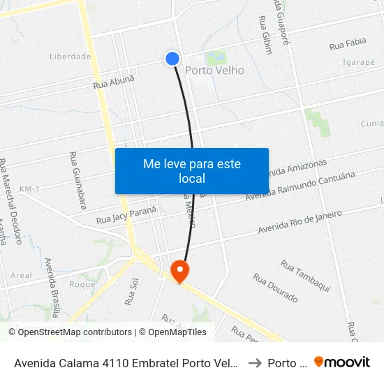 Avenida Calama 4110 Embratel Porto Velho - Ro 78905-230 Brasil to Porto Velho map