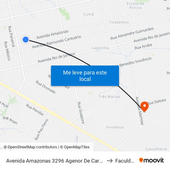 Avenida Amazonas 3296 Agenor De Carvalho Porto Velho - Ro 78910-000 Brasil to Faculdade Uniron map