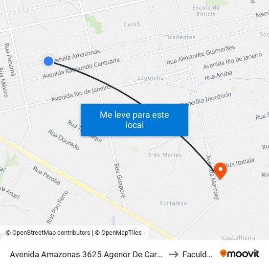 Avenida Amazonas 3625 Agenor De Carvalho Porto Velho - Ro 78910-000 Brasil to Faculdade Uniron map