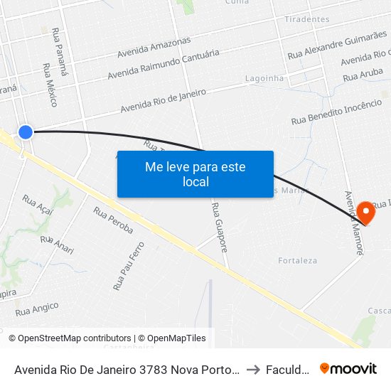 Avenida Rio De Janeiro 3783 Nova Porto Velho Porto Velho - Ro 78906-310 Brasil to Faculdade Uniron map