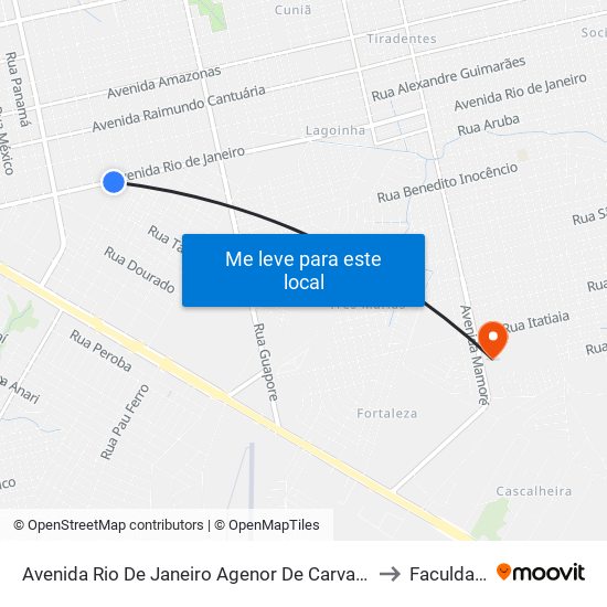 Avenida Rio De Janeiro Agenor De Carvalho Porto Velho - Ro 78910-793 Brasil to Faculdade Uniron map