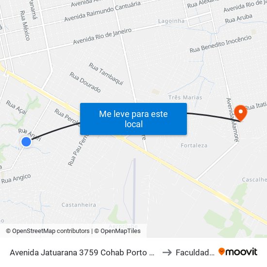 Avenida Jatuarana 3759 Cohab Porto Velho - Ro 78912-301 Brasil to Faculdade Uniron map