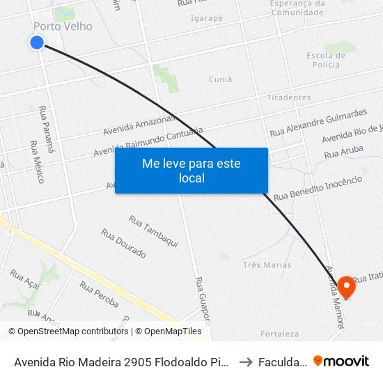 Avenida Rio Madeira 2905 Flodoaldo Pinto Porto Velho - Ro 78906-520 Brasil to Faculdade Uniron map