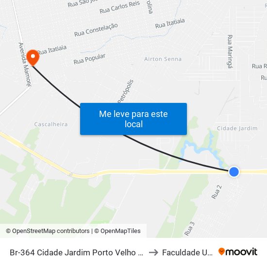 Br-364 Cidade Jardim Porto Velho - Ro Brasil to Faculdade Uniron map