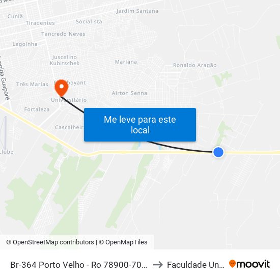 Br-364 Porto Velho - Ro 78900-700 Brasil to Faculdade Uniron map