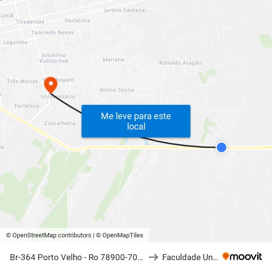 Br-364 Porto Velho - Ro 78900-700 Brasil to Faculdade Uniron map