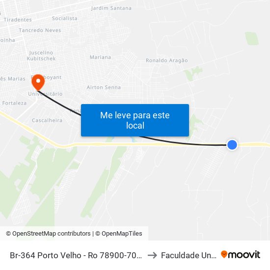 Br-364 Porto Velho - Ro 78900-700 Brasil to Faculdade Uniron map