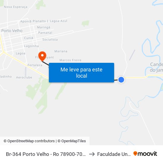 Br-364 Porto Velho - Ro 78900-700 Brasil to Faculdade Uniron map