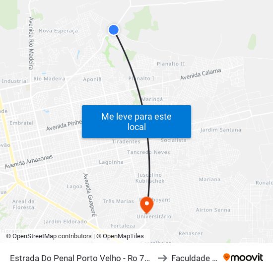 Estrada Do Penal Porto Velho - Ro 78908-150 Brasil to Faculdade Uniron map