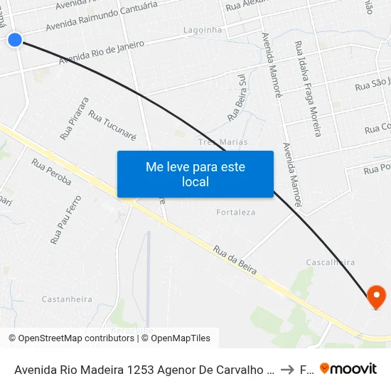 Avenida Rio Madeira 1253 Agenor De Carvalho Porto Velho - Ro 78906-520 Brasil to Faro map
