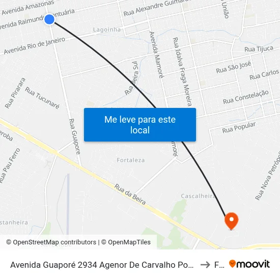 Avenida Guaporé 2934 Agenor De Carvalho Porto Velho - Ro 78910-331 Brasil to Faro map