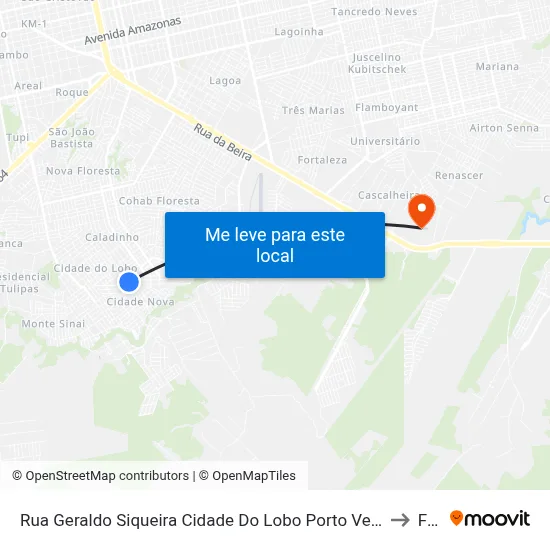 Rua Geraldo Siqueira Cidade Do Lobo Porto Velho - Rondônia Brasil to Faro map