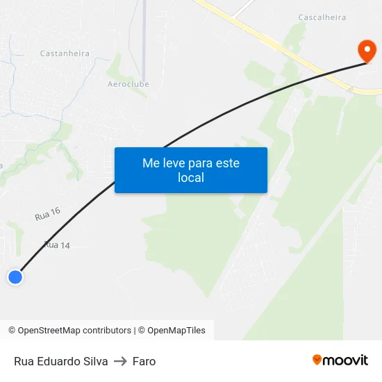 Rua Eduardo Silva to Faro map