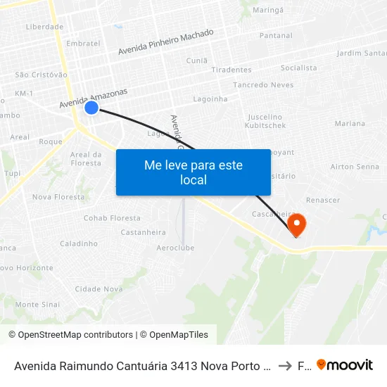 Avenida Raimundo Cantuária 3413 Nova Porto Velho Porto Velho - Ro 78906-550 Brasil to Faro map