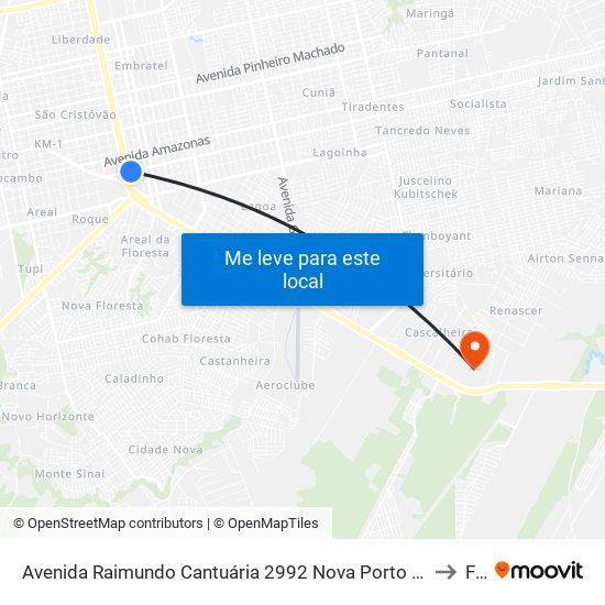 Avenida Raimundo Cantuária 2992 Nova Porto Velho Porto Velho - Ro 78915-230 Brasil to Faro map