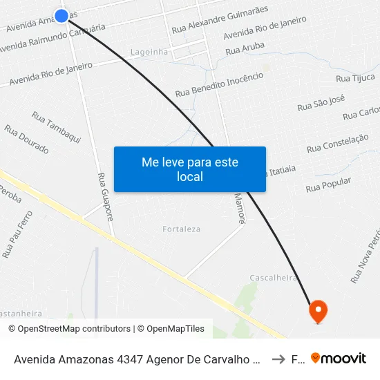 Avenida Amazonas 4347 Agenor De Carvalho Porto Velho - Ro 78910-000 Brasil to Faro map