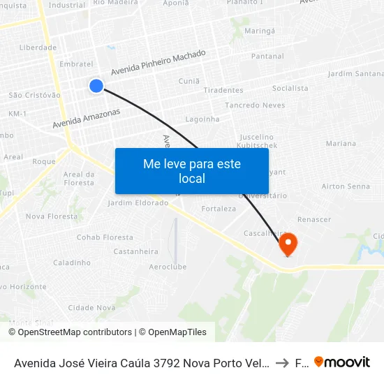 Avenida José Vieira Caúla 3792 Nova Porto Velho Porto Velho - Ro 78905-240 Brasil to Faro map