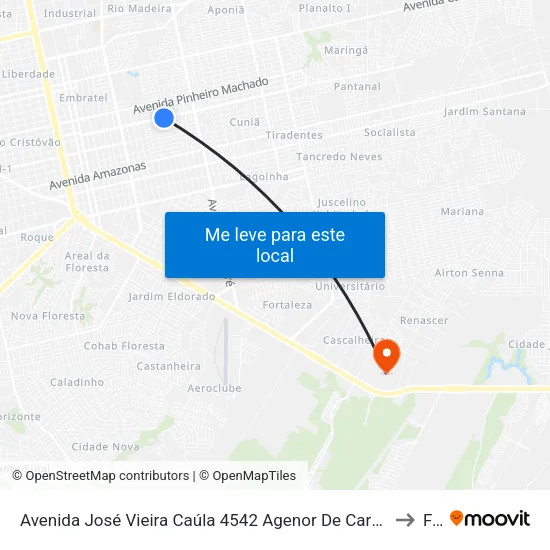 Avenida José Vieira Caúla 4542 Agenor De Carvalho Porto Velho - Ro 78909-490 Brasil to Faro map
