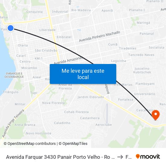 Avenida Farquar 3430 Panair Porto Velho - Ro 78903-031 Brasil to Faro map
