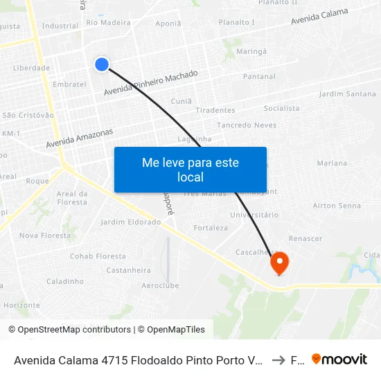 Avenida Calama 4715 Flodoaldo Pinto Porto Velho - Ro 78908-010 Brasil to Faro map