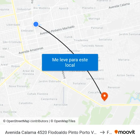 Avenida Calama 4520 Flodoaldo Pinto Porto Velho - Ro 78908-010 Brasil to Faro map