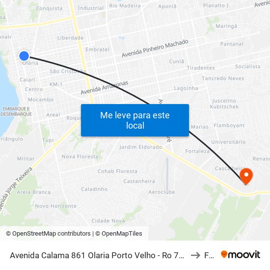 Avenida Calama 861 Olaria Porto Velho - Ro 78903-000 Brasil to Faro map