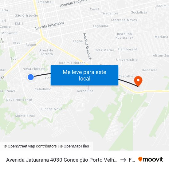 Avenida Jatuarana 4030 Conceição Porto Velho - Ro 76808-426 Brasil to Faro map