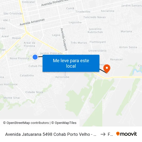 Avenida Jatuarana 5498 Cohab Porto Velho - Ro 78911-306 Brasil to Faro map