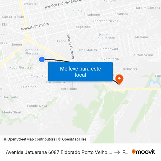 Avenida Jatuarana 6087 Eldorado Porto Velho - Ro 78912-301 Brasil to Faro map