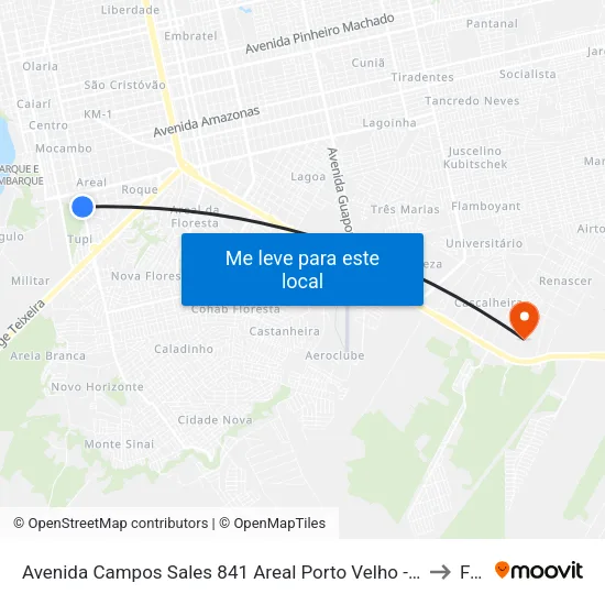 Avenida Campos Sales 841 Areal Porto Velho - Ro 78915-670 Brasil to Faro map
