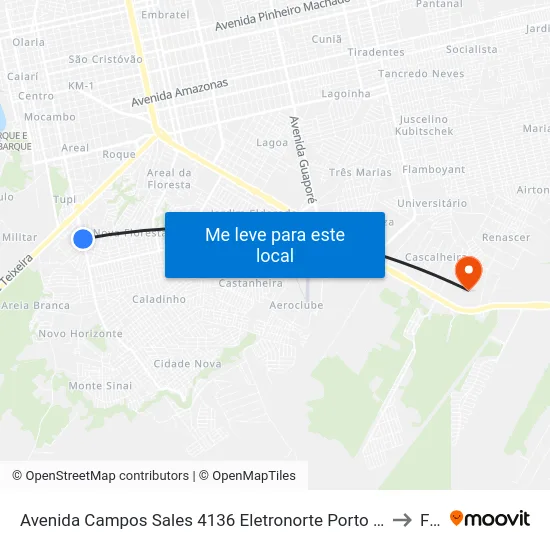 Avenida Campos Sales 4136 Eletronorte Porto Velho - Ro 78914-230 Brasil to Faro map