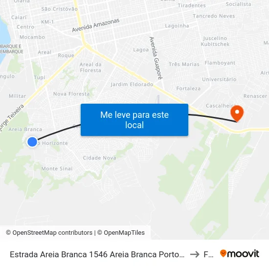 Estrada Areia Branca 1546 Areia Branca Porto Velho - Ro Brasil to Faro map