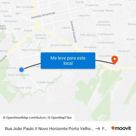 Rua João Paulo II Novo Horizonte Porto Velho - Ro Brasil to Faro map